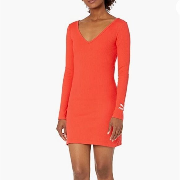 H&M BASIC LONG SLEEVES V-NECK SHORT DRESS - Picture 1 of 14